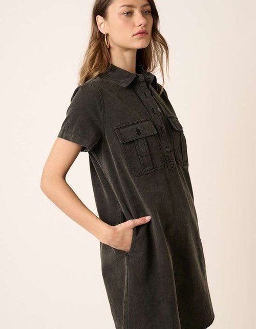 Load image into Gallery viewer, Mittoshop Button Detail Collared Neck Short Sleeve Shirt Dress
