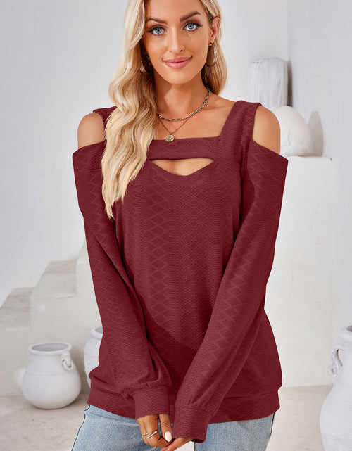 Load image into Gallery viewer, Cutout Square Neck Cold Shoulder T-Shirt
