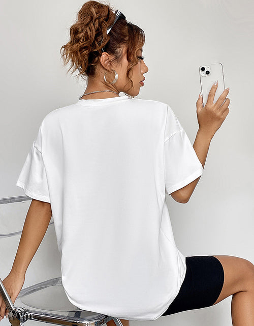 Load image into Gallery viewer, Round Neck Short Sleeve Fall Season Graphic T-Shirt
