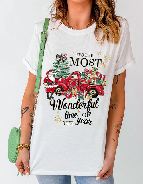Load image into Gallery viewer, Graphic Round Neck Short Sleeve T-Shirt
