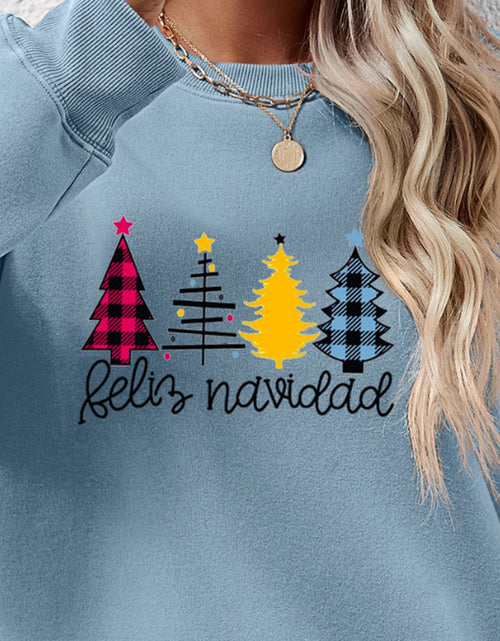 Load image into Gallery viewer, Round Neck Graphic Long Sleeve Sweatshirt
