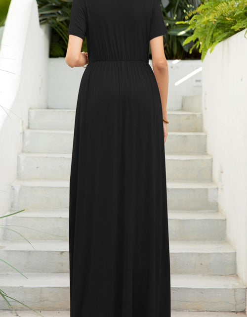 Load image into Gallery viewer, Round Neck Maxi Tee Dress with Pockets
