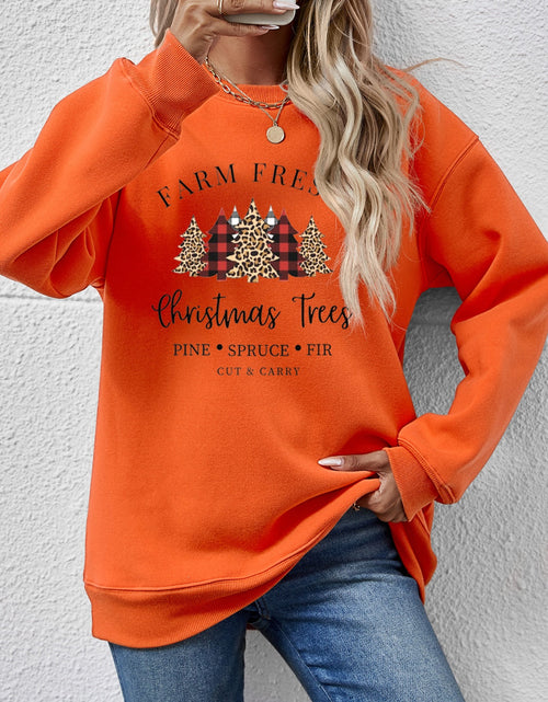 Load image into Gallery viewer, Graphic Round Neck Long Sleeve Sweatshirt
