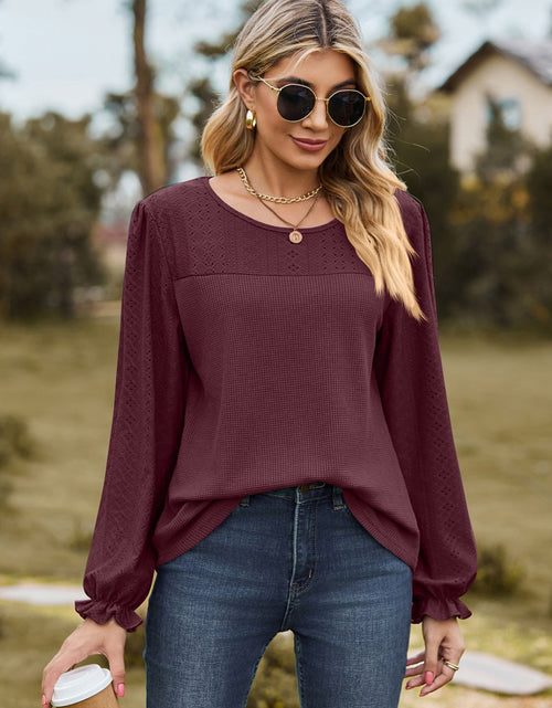 Load image into Gallery viewer, Round Neck Flounce Sleeve Top
