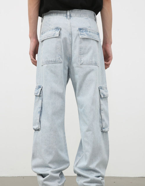 Load image into Gallery viewer, Men's Wide Leg Jeans with Cargo Pockets

