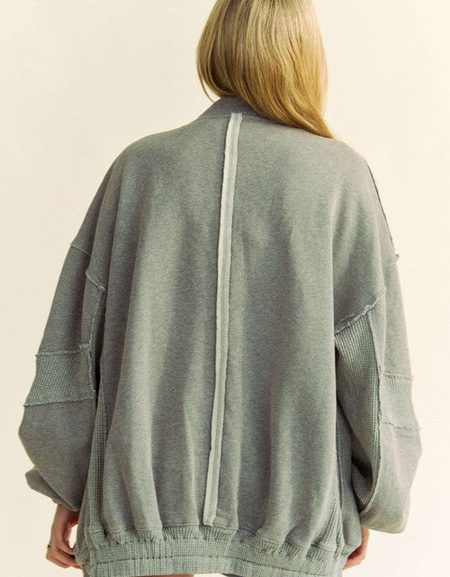 Load image into Gallery viewer, Davi &amp; Dani Exposed Seam Zip Up Dropped Shoulder Jacket
