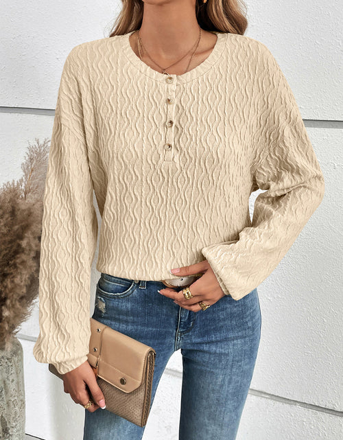 Load image into Gallery viewer, Ivy Lane Half Button Long Sleeve Top
