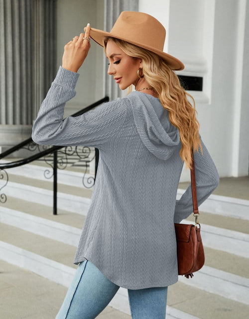 Load image into Gallery viewer, Long Sleeve Hooded Blouse
