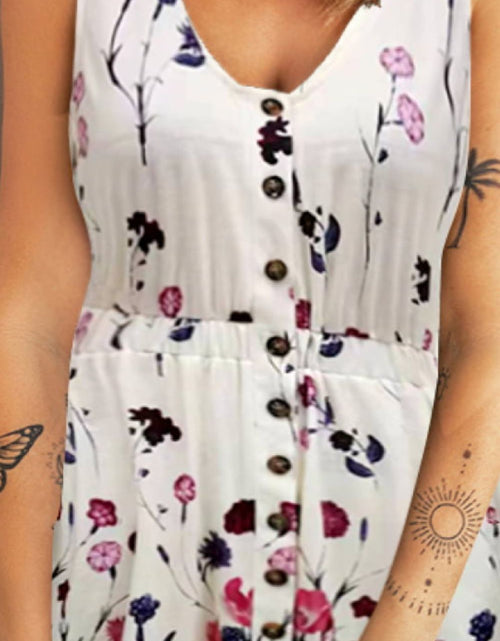 Load image into Gallery viewer, Double Take Scoop Neck Buttoned Sleeveless Magic Dress with Pockets
