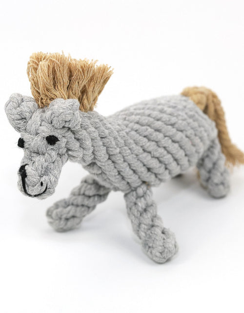 Load image into Gallery viewer, Serene the Gray Horse Rope Toy by Knotty Pawz
