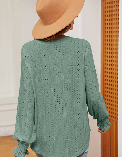 Load image into Gallery viewer, Eyelet Notched Long Sleeve T-Shirt

