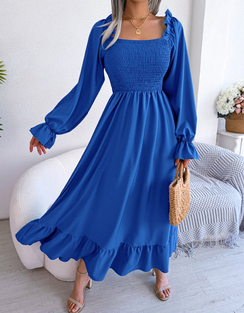 Load image into Gallery viewer, Smocked Square Neck Flounce Sleeve Dress
