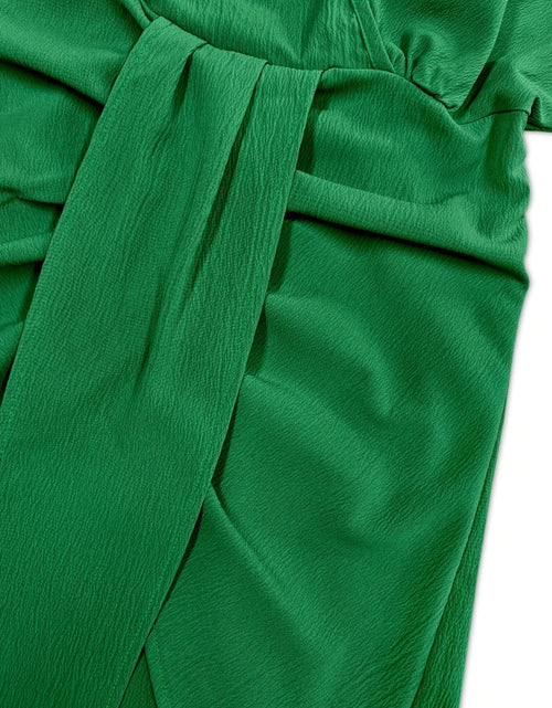 Load image into Gallery viewer, Ruched Surplice Half Sleeve Mini Dress
