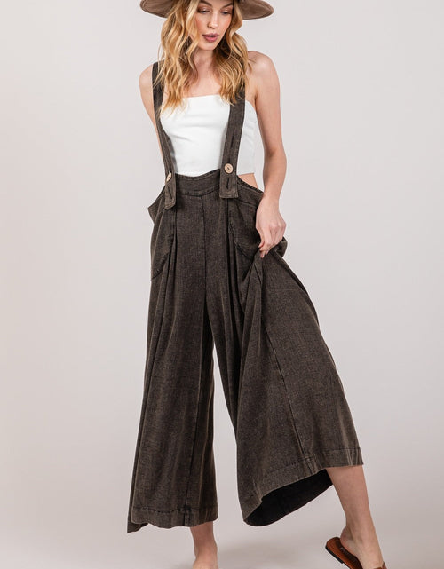 Load image into Gallery viewer, SAGE + FIG Full Size Wide Strap Wide Leg Overalls
