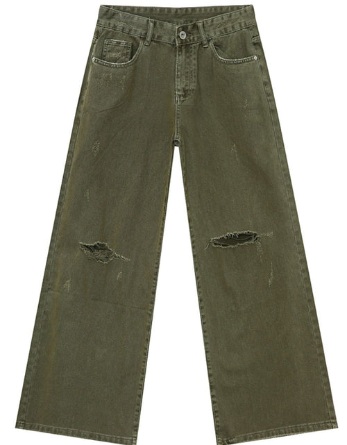 Load image into Gallery viewer, Distressed Wide Leg Jeans with Pockets
