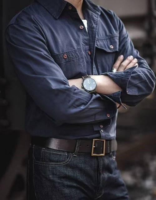Load image into Gallery viewer, Men's Button Down Long Sleeve Shirt with Chest Pockets
