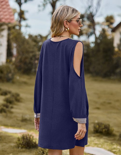 Load image into Gallery viewer, V-Neck Cutout Sleeve Mini Dress
