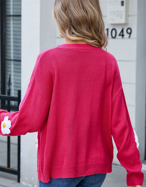 Load image into Gallery viewer, Angel Wings Crochet Flower Button Up Cardigan
