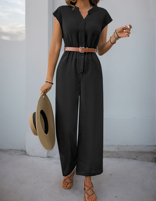 Load image into Gallery viewer, Perfee Notched Wide Leg Jumpsuit
