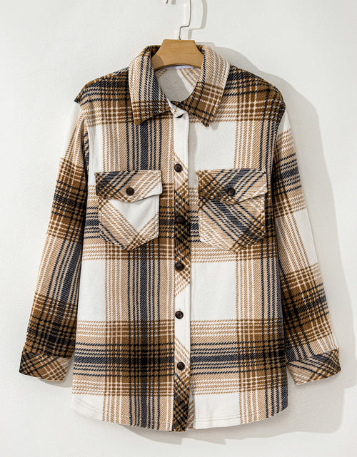Load image into Gallery viewer, Plaid Button Up Long Sleeve Shacket
