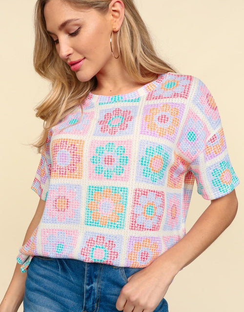 Load image into Gallery viewer, Haptics Flower Print Round Neck Short Sleeve T-Shirt
