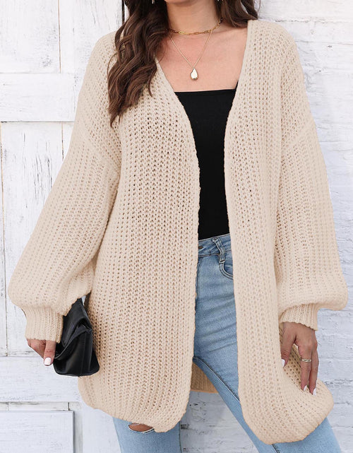 Load image into Gallery viewer, Open Front Dropped Shoulder Longline Cardigan
