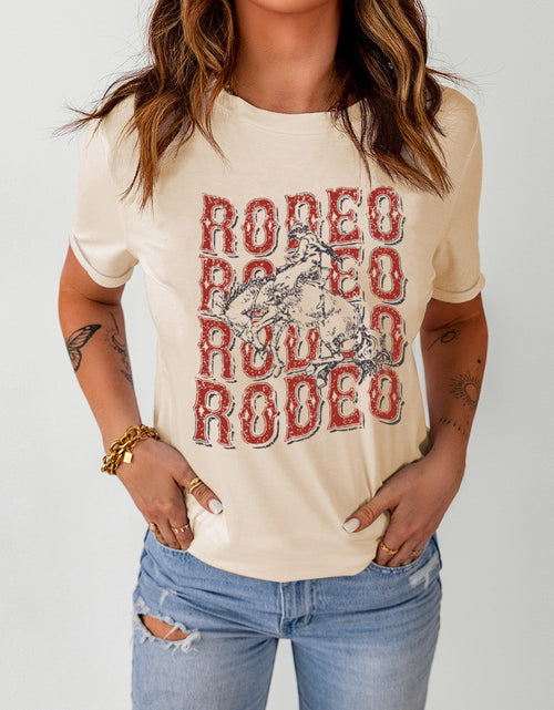 Load image into Gallery viewer, Letter Graphic Cuffed Tee Shirt
