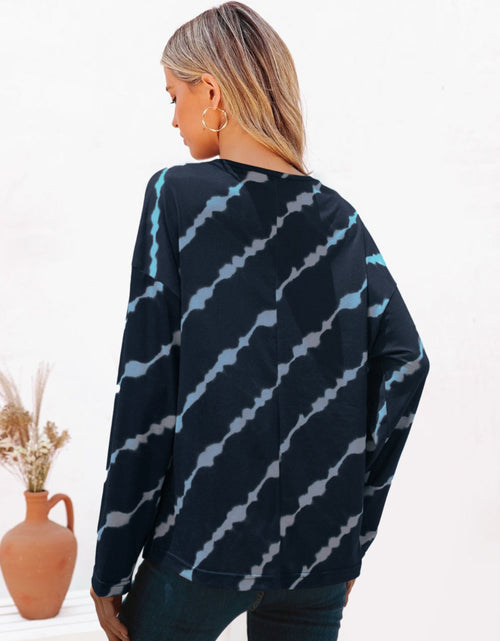 Load image into Gallery viewer, Striped Round Neck Long Sleeve T-Shirt
