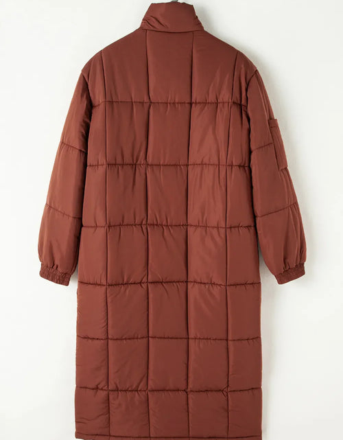 Load image into Gallery viewer, Pocketed Bubble Texture Long Sleeve Longline Winter Coat
