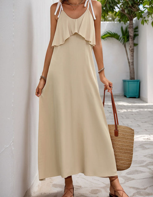 Load image into Gallery viewer, Perfee Tied Ruffled Scoop Neck Sleeveless Dress
