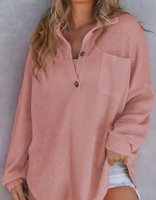 Load image into Gallery viewer, Half Button Long Sleeve Sweatshirt
