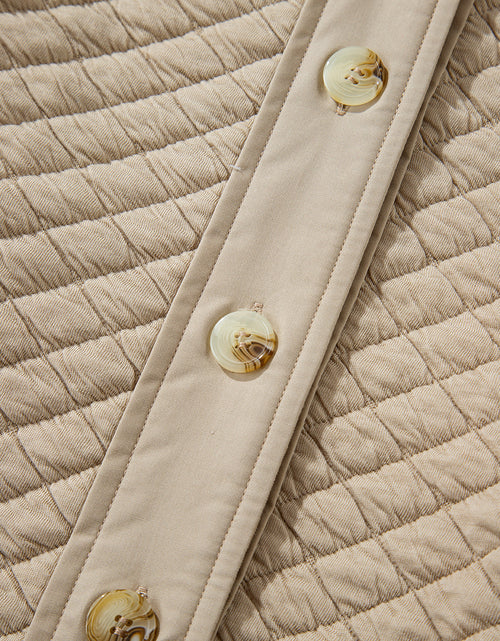 Load image into Gallery viewer, Exposed Seam Collared Neck Button Up Shacket

