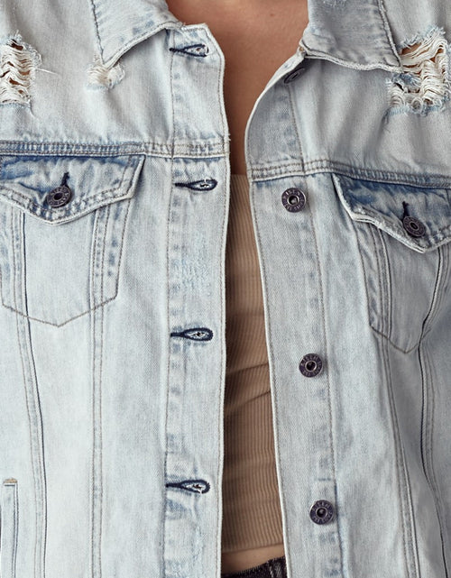 Load image into Gallery viewer, RISEN Distressed Button Up Jacket
