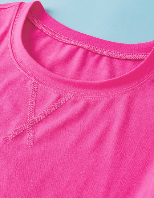 Load image into Gallery viewer, Slit Round Neck Half Sleeve T-Shirt
