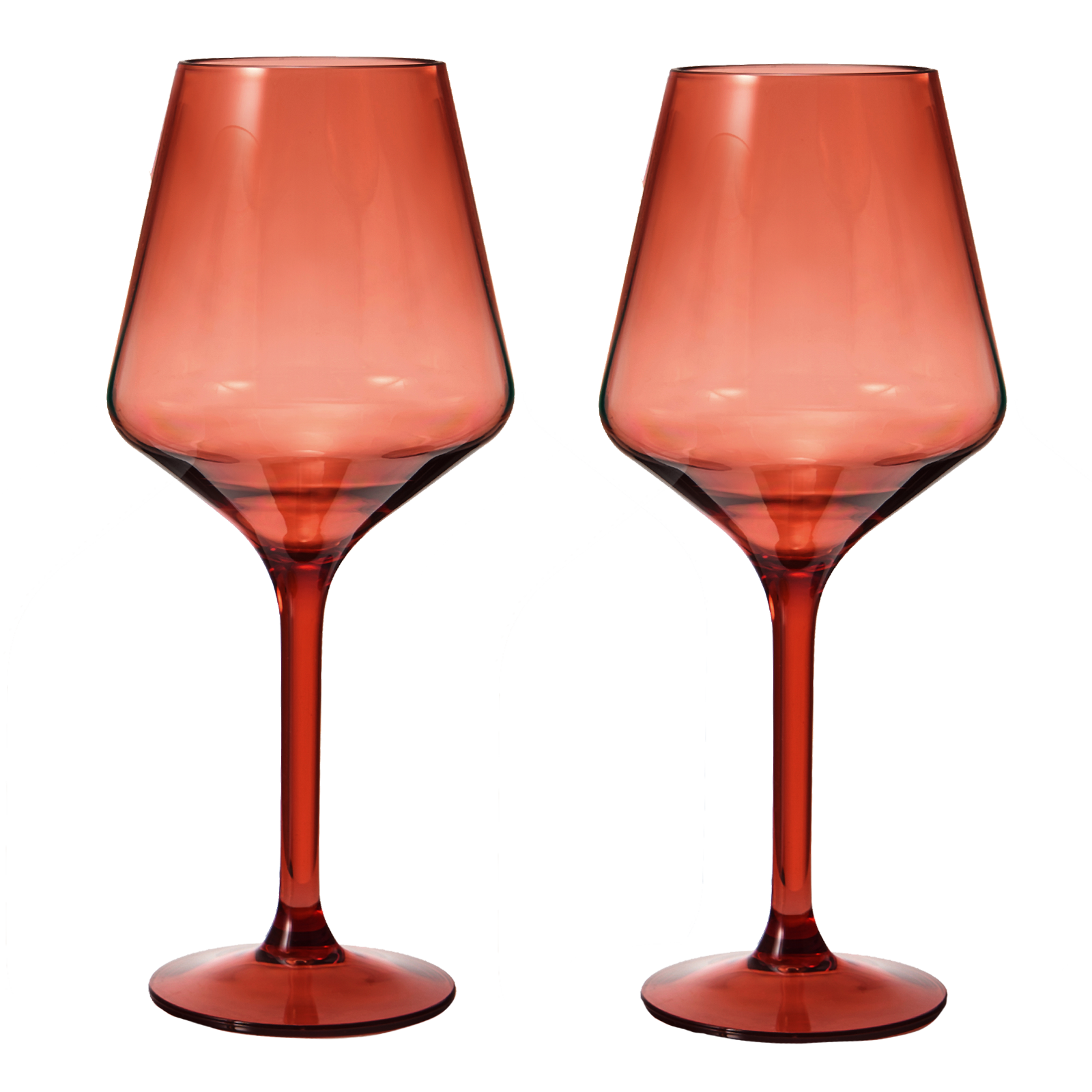 Floating Wine Glasses for Pool - Set of 2-15 OZ Shatterproof Poolside Wine Glasses, Tritan Plastic Reusable, Beach Outdoor Cocktail, Wine, Champagne, Water Glassware Spring Summer (Muted Red) by The Wine Savant