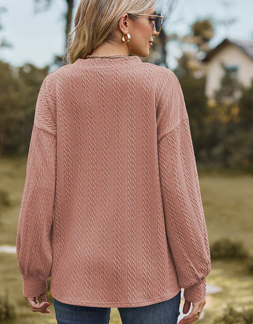 Load image into Gallery viewer, Textured V-Neck Dropped Shoulder T-Shirt
