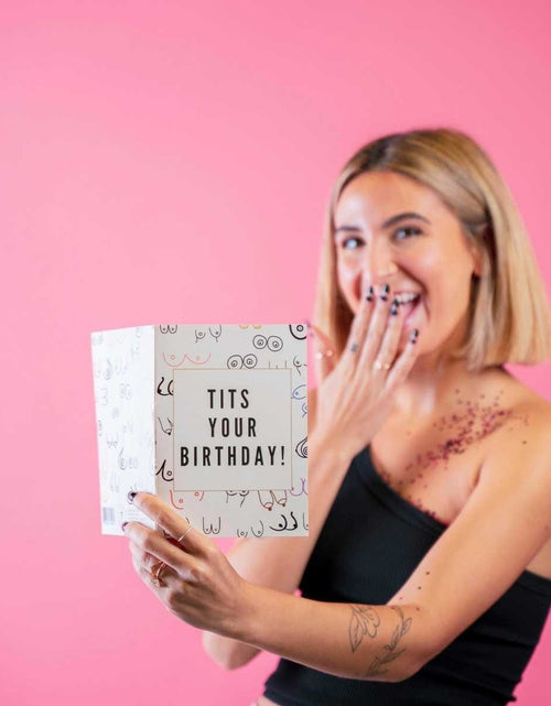 Load image into Gallery viewer, Tits Your Birthday - Moaning Prank Card by DickAtYourDoor
