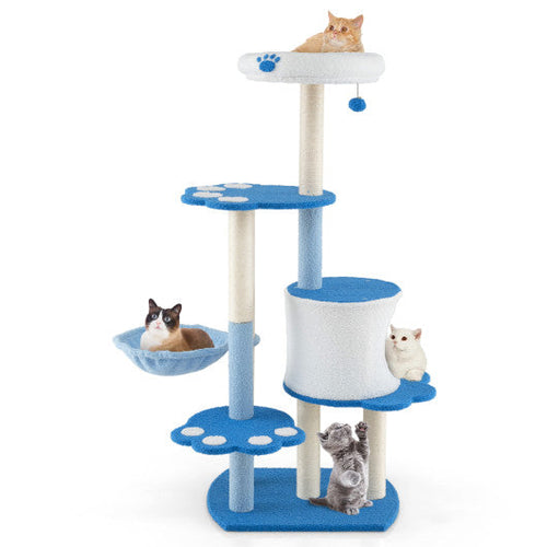 Load image into Gallery viewer, 54 Inches Tall Modern Cat Tree Tower for Indoor Cats-Blue
