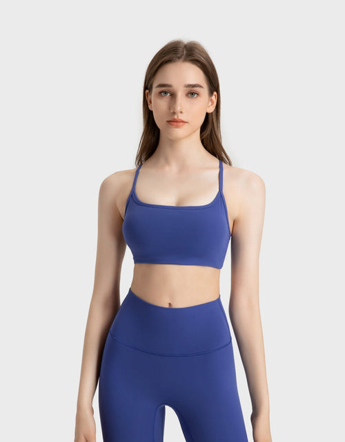 Load image into Gallery viewer, Millennia Crisscross Back Scoop Neck Active Cami with Detachable Chest Pads
