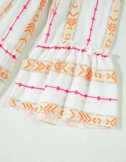 Load image into Gallery viewer, Printed Ruffled Notched Loose Dress
