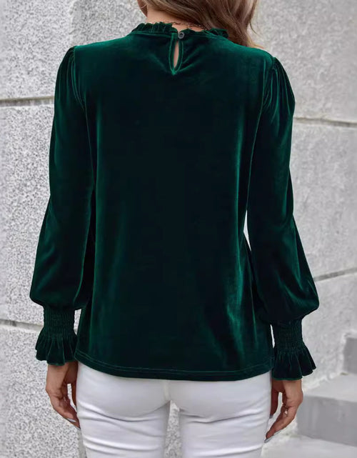 Load image into Gallery viewer, Lovelet Round Neck Flounce Sleeve Top
