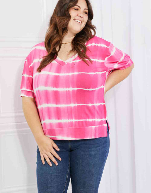 Load image into Gallery viewer, Yelete Full Size Oversized Fit V-Neck Striped Top
