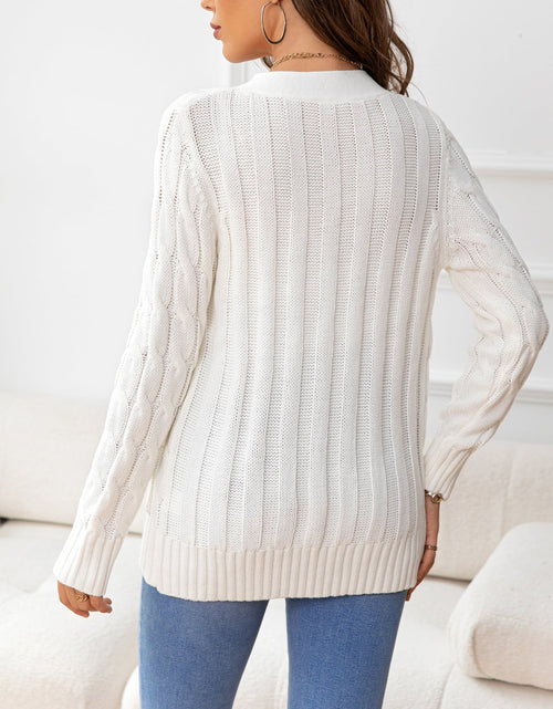 Load image into Gallery viewer, Button Down Cable-Knit Cardigan
