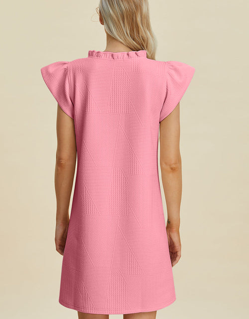 Load image into Gallery viewer, Double Take Full Size Ruffled V-Neck Cap Sleeve Dress
