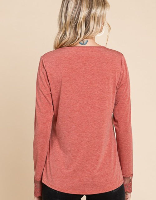 Load image into Gallery viewer, Super Lady Full Size Lace Detail Round Neck T-Shirt
