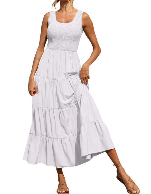 Load image into Gallery viewer, Tiered Smocked Wide Strap Dress
