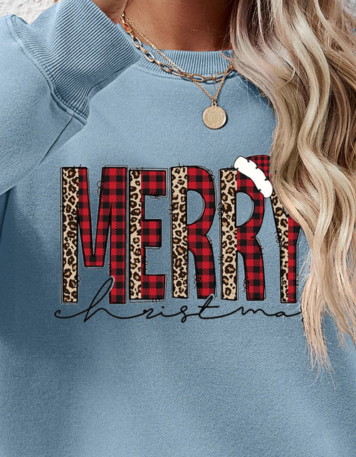 Load image into Gallery viewer, MERRY CHRISTMAS Round Neck Long Sleeve Sweatshirt
