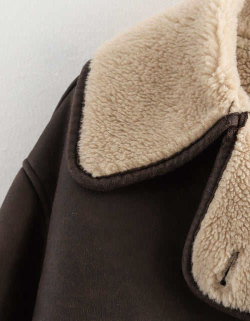 Load image into Gallery viewer, Collared Neck Long Sleeve Plush Jacket
