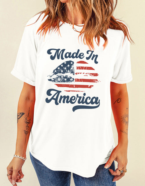 Load image into Gallery viewer, Graphic Round Neck Short Sleeve T-Shirt
