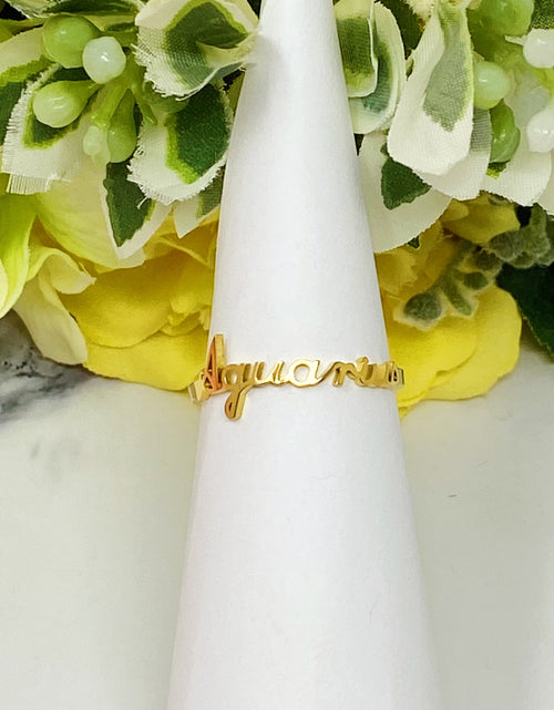 Load image into Gallery viewer, Scripted Zodiac Ring by Ellisonyoung.com

